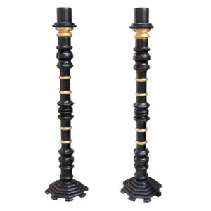 Hachones policromados en negro y pan de oro