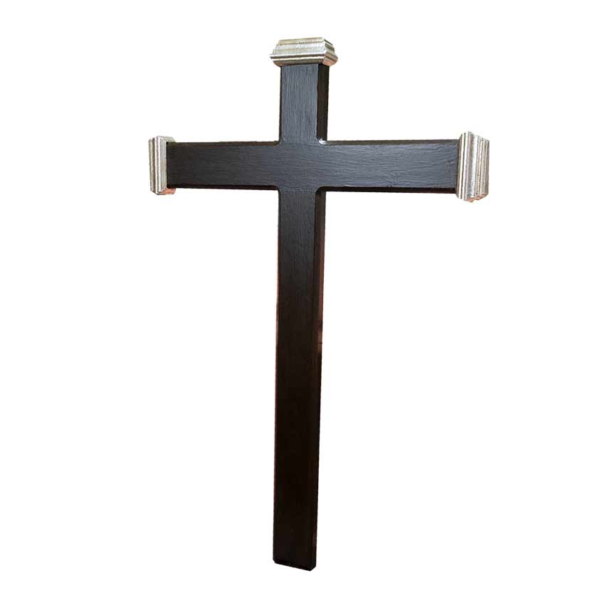 Cruz con cantoneras en pan de plata