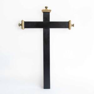 Cruz de pared negro y bronce
