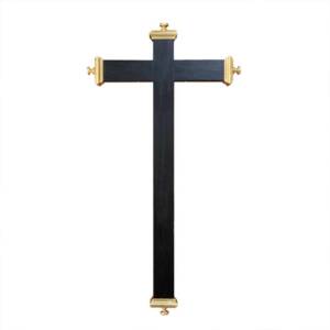 Cruz policromada en negro